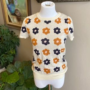 Puff sleeve sweater blouse; size medium